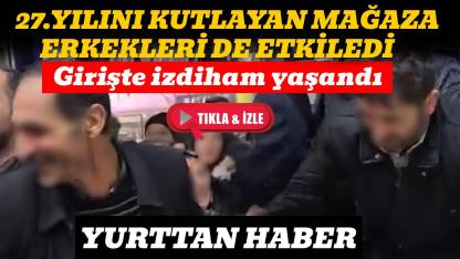 İndirimi duyan erkekler de koştu