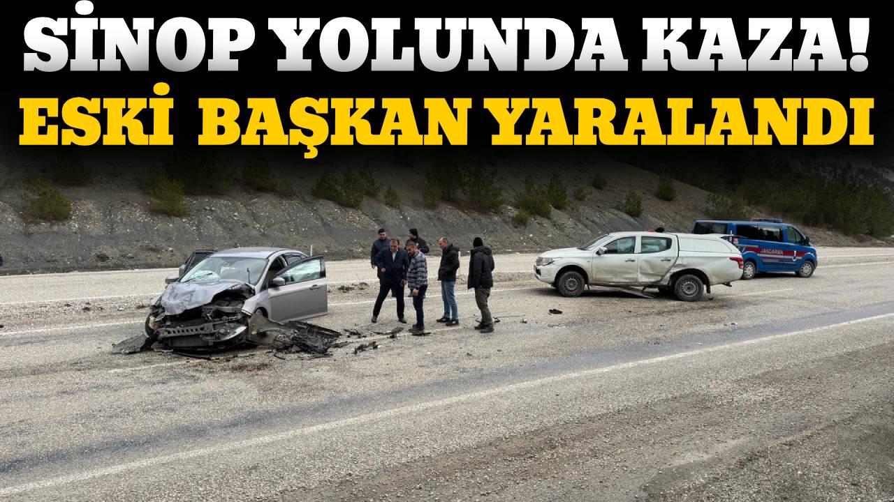 Pikap ile otomobil çarpıştı: Eski belediye başkanı yaralandı