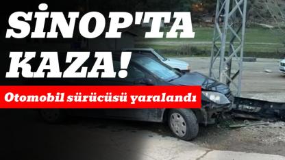 Otomobil elektrik direğine çarptı: 1 yaralı