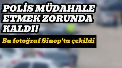 Sinop'ta trafik kaosu, polis müdahale etmek zorunda kaldı