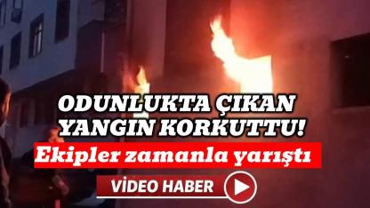 Dört katlı binanın odunluk kısmında yangın çıktı! Ekipler zamanla yarıştı