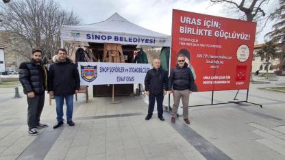 Şoför esnafından Uras bebeğe nöbetli destek