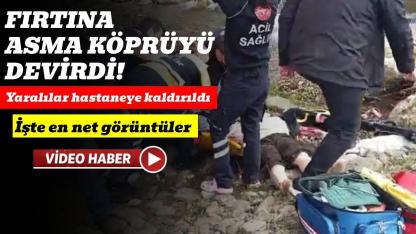 Sinop'ta fırtına asma köprüyü devirdi: 2 yaralı