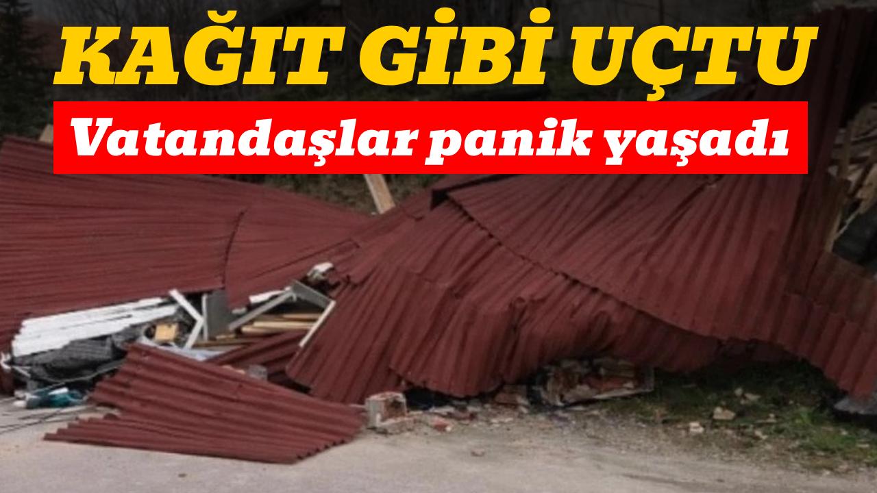 Fırtına evin çatısını uçurdu