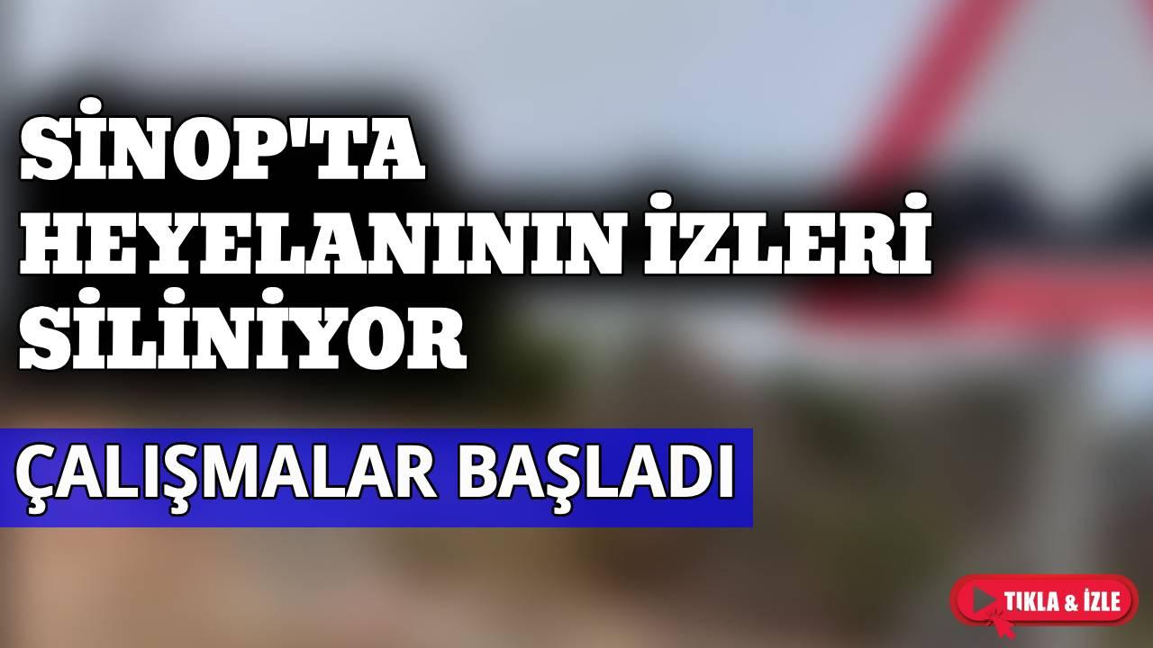 Sinop’ta heyelanın ardından altyapı çalışmaları sürüyor