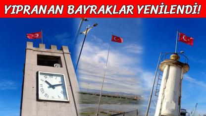 Sinop Belediyesi’nden kent genelinde bayrak yenileme çalışması