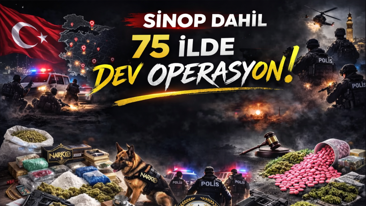 Sinop dahil 75 ilde zehir tacirlerine darbe