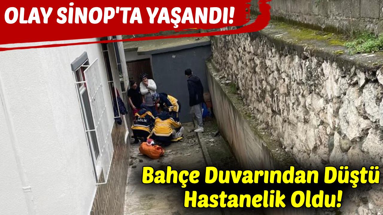Sinop'ta bahçe duvarından düşen genç yaralandı