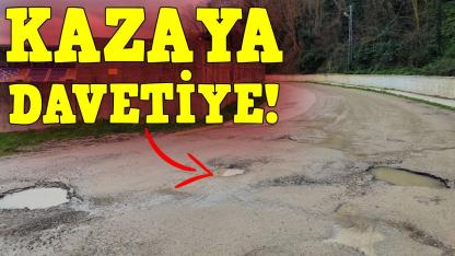 Sinop'ta bozuk yol trafik güvenliğini tehdit ediyor