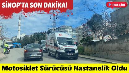 Sinop'ta dengesini kaybeden motosiklet sürücüsü yaralandı