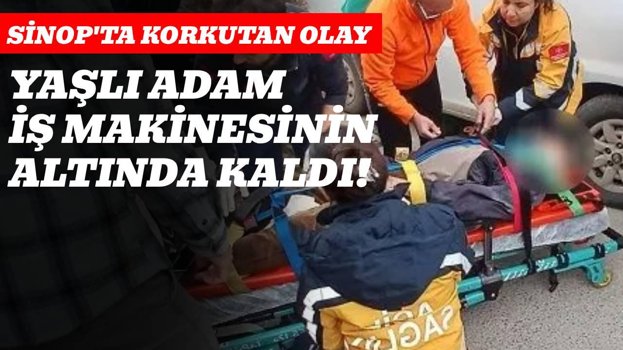 Sinop’ta feci kaza: Beton mikserinin altında sürüklenen yaşlı adam yaralandı