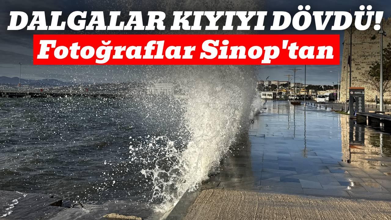 Sinop'ta fırtına nedeniyle yüksek dalgalar oluştu