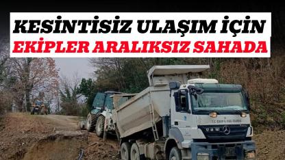 Sinop’ta heyelan temizliği çalışmaları sürüyor