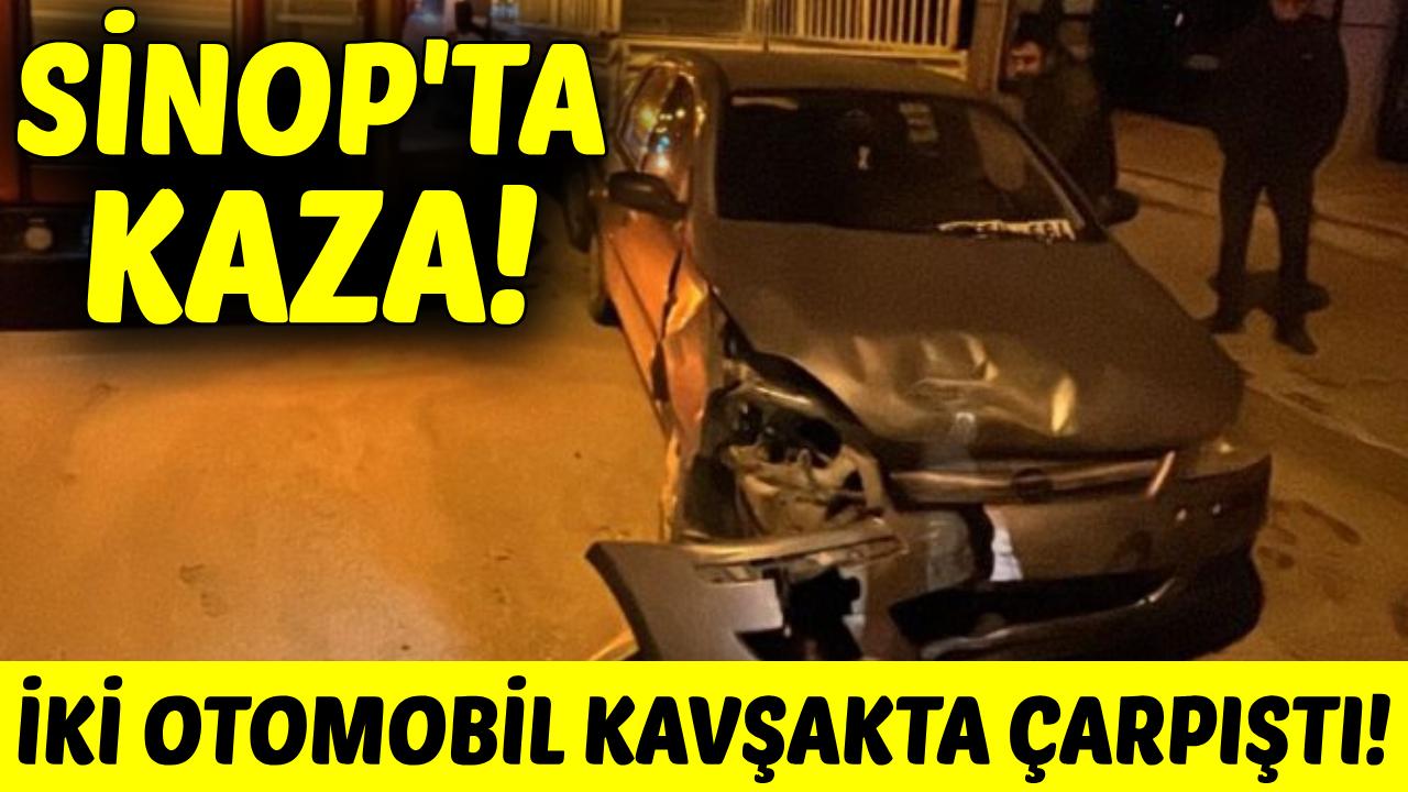 Sinop'ta iki otomobil çarpıştı