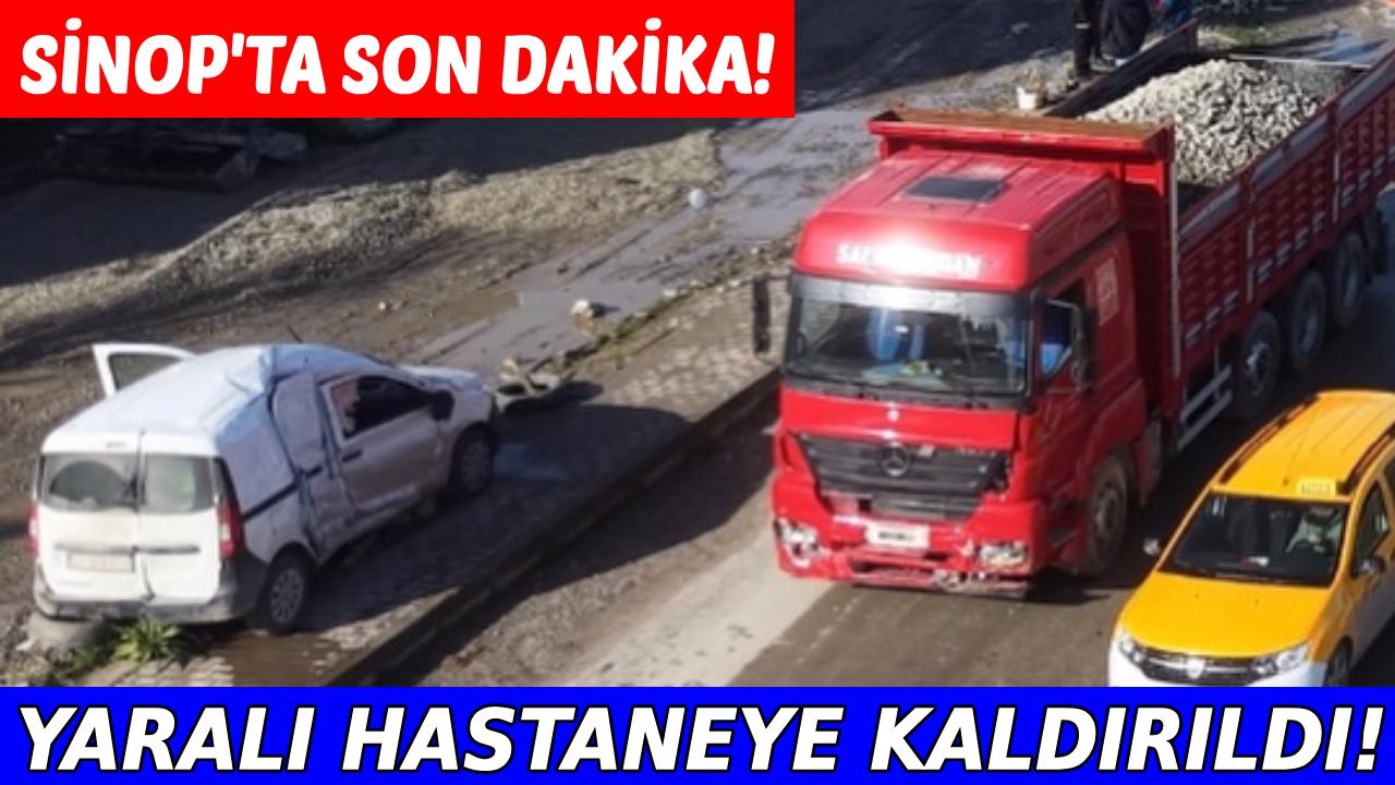 Sinop’ta kamyon ile otomobil çarpıştı: 1 yaralı
