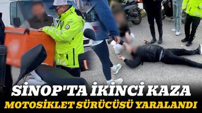 Sinop’ta kavşakta kaza: Minibüsün çarptığı motosikletli yaralandı