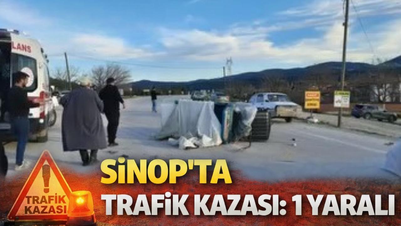 Sinop'ta korkutan kaza: Yaralı sürücü hastaneye kaldırıldı