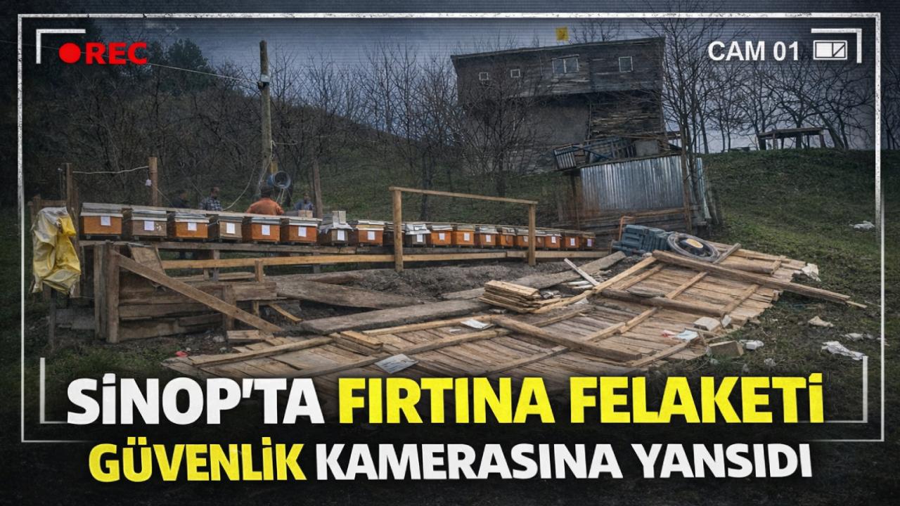 Sinop’ta kuvvetli rüzgar arı kovanlarını uçurdu