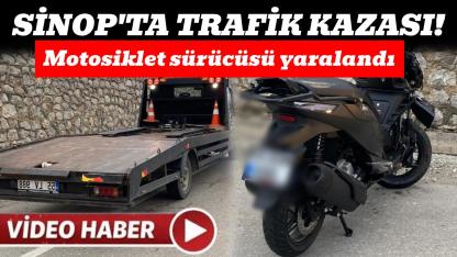Sinop'ta motosiklet kamyona arkadan çarptı:1 yaralı