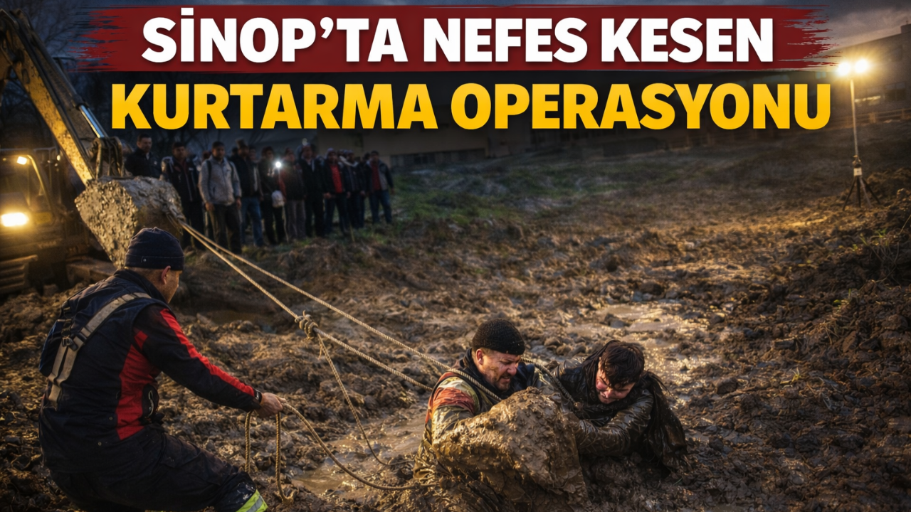 Sinop'ta ölümle burun buruna gelen inek kurtarıldı!