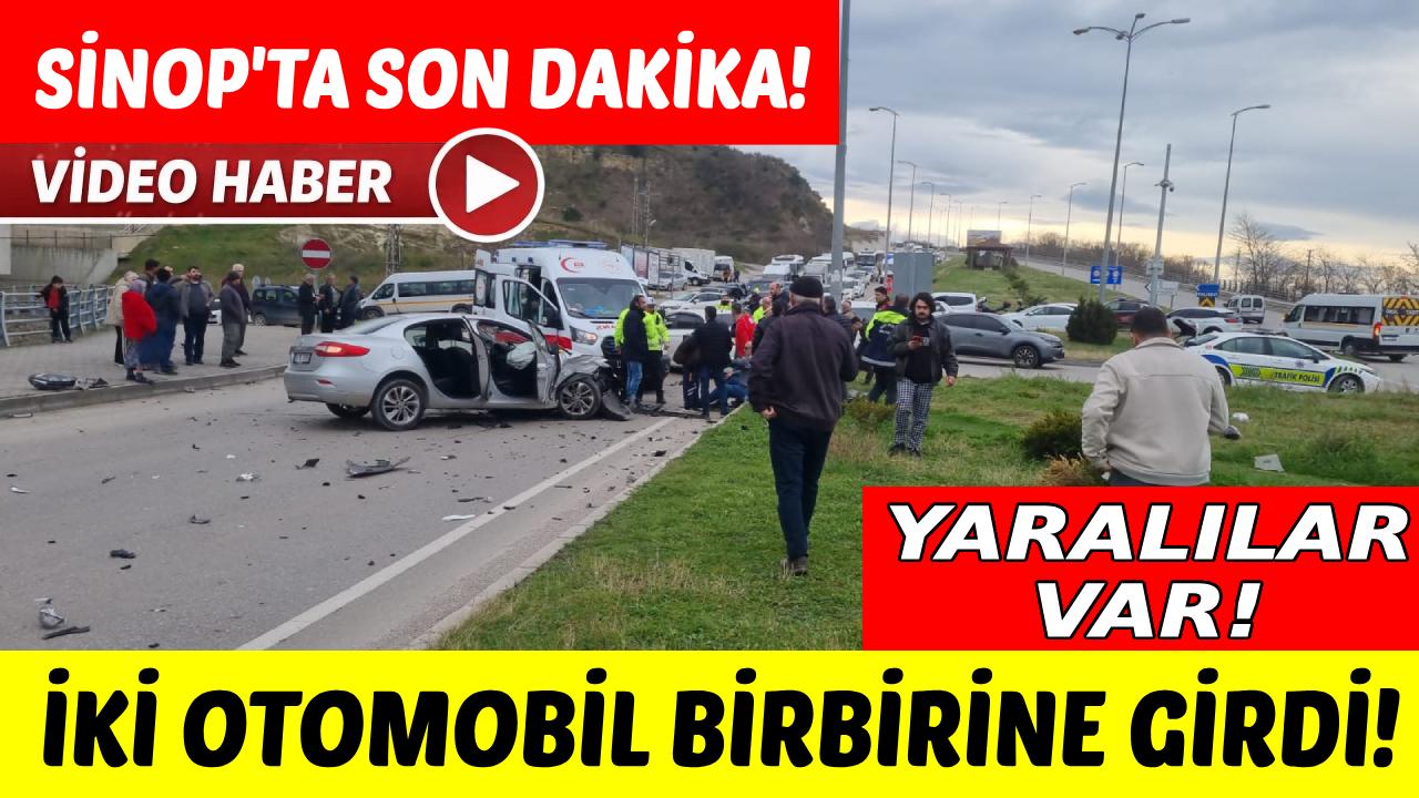 Sinop'ta otomobiller çarpıştı: 3 yaralı