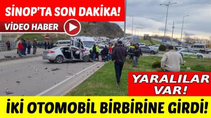 Sinop'ta otomobiller çarpıştı: 3 yaralı