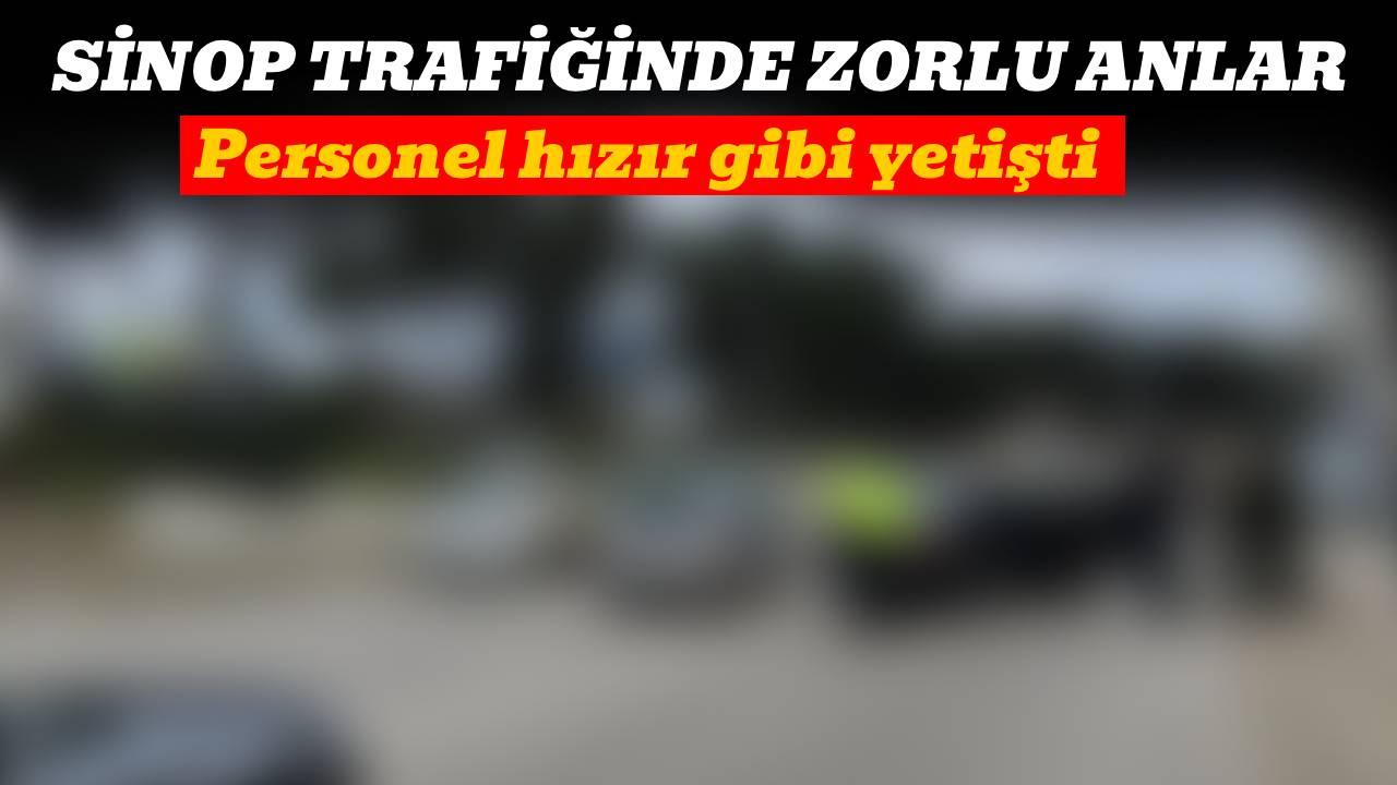 Sinop'ta teknik arıza trafiği kilitledi