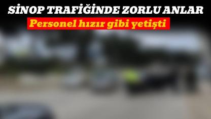 Sinop'ta teknik arıza trafiği kilitledi