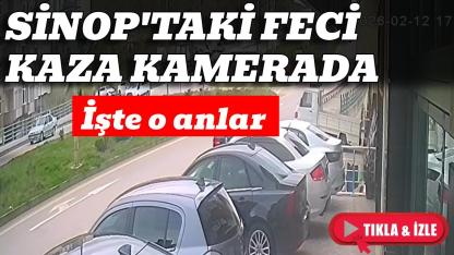 Sinop’taki şiddetli çarpışma kamerada: 3 yaralı