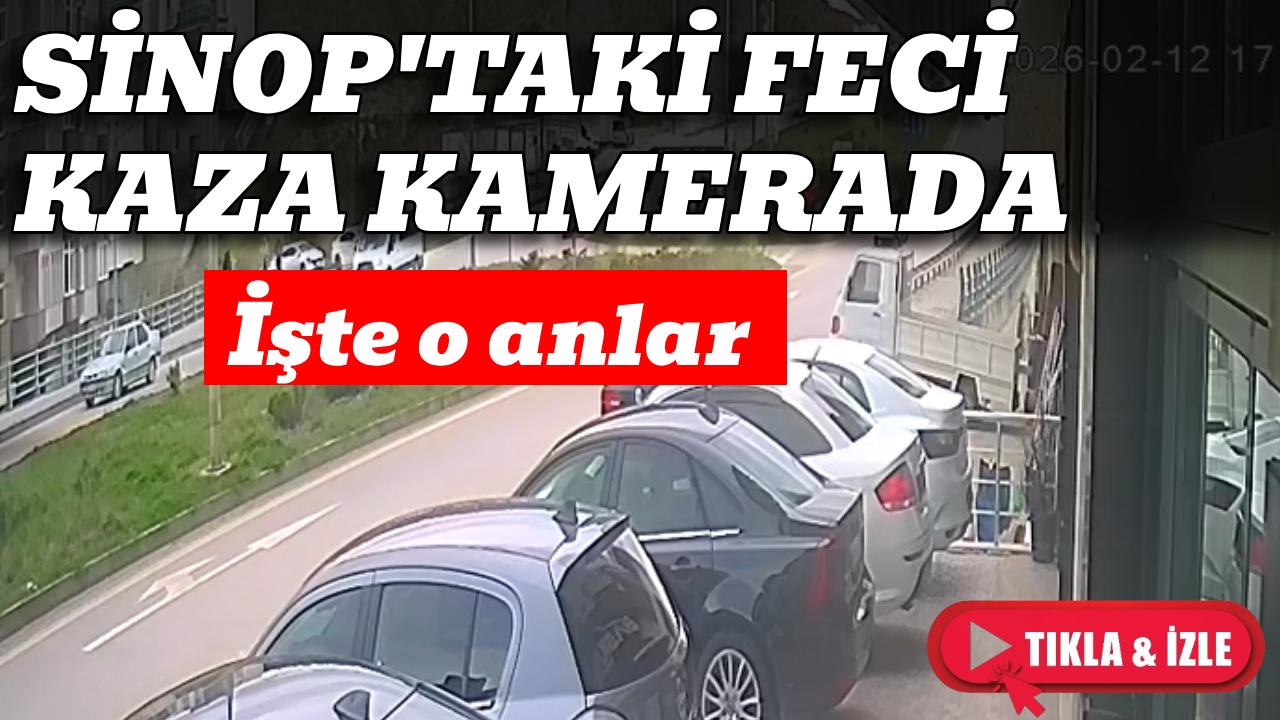 Sinop’taki şiddetli çarpışma kamerada: 3 yaralı