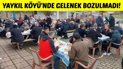 Bayram sabahında köylüler aynı sofrada buluştu