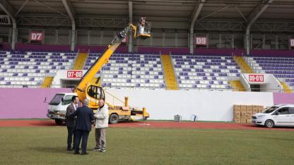 Dev maç öncesi Sinop Şehir Stadı’nda hummalı çalışma