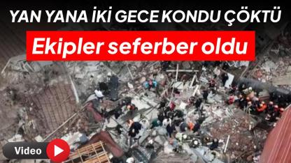 Fatih'te bitişik halde bulunan 2 gece kondu çöktü