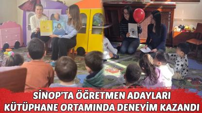 Geleceğin öğretmenleri miniklerle kütüphanede buluştu