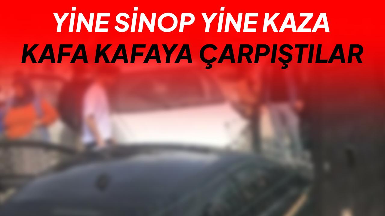 İki otomobil çarpıştı, sokak bir an da doldu taştı
