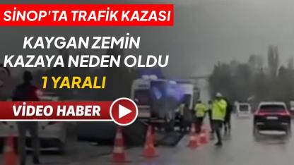 Kaygan yol kaza getirdi: 1 yaralı