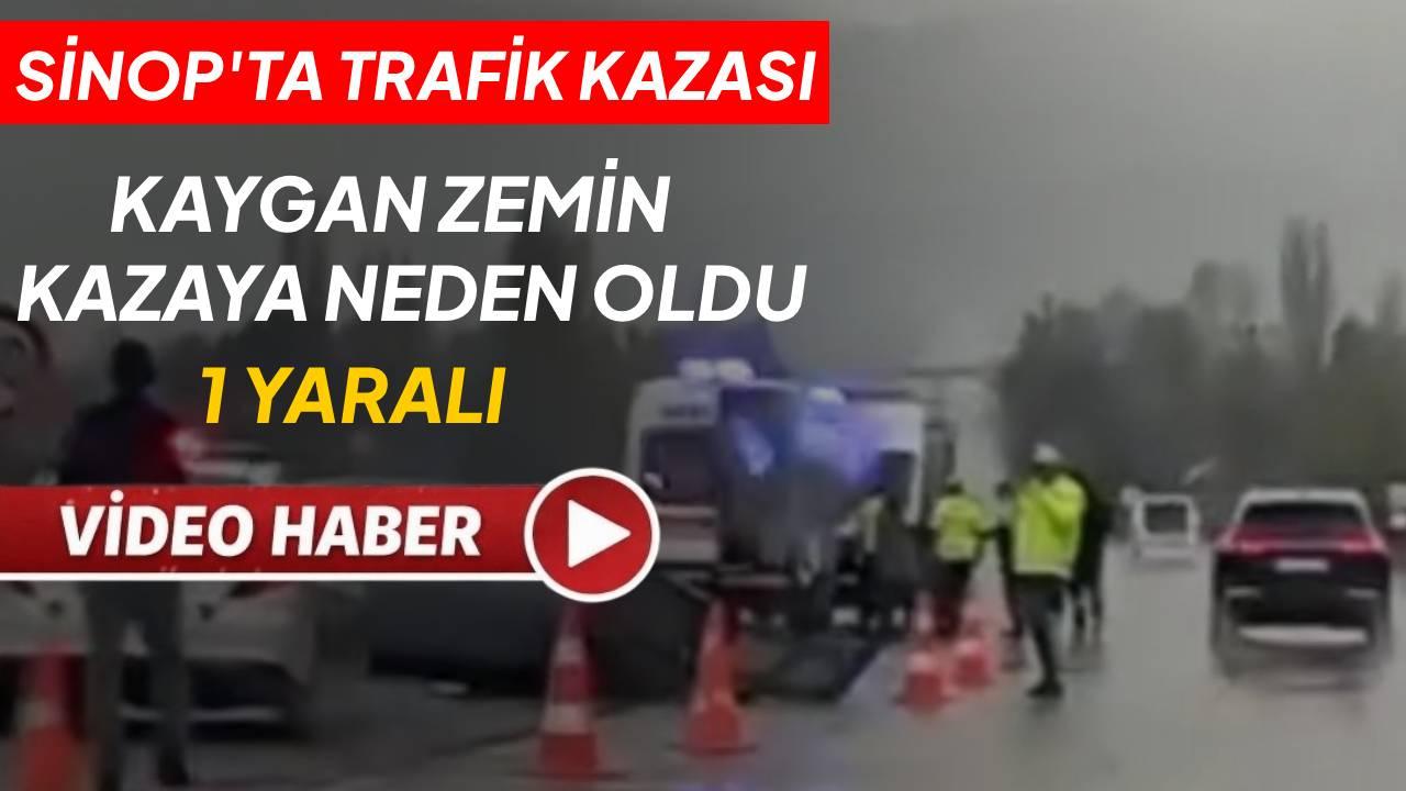 Kaygan yol kaza getirdi: 1 yaralı