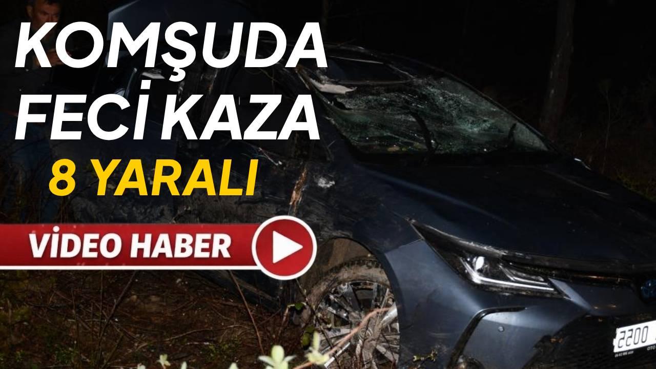 Kontrolden çıkan otomobil ormanlık alana yuvarlandı: 7 yaralı