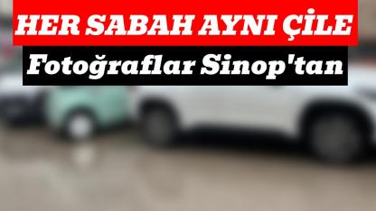 Park ihlali çileye dönüştü: Sinop'ta sabah trafiği işgali