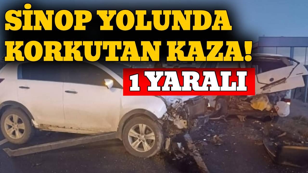 Otomobil minibüse çarptı: 1 yaralı