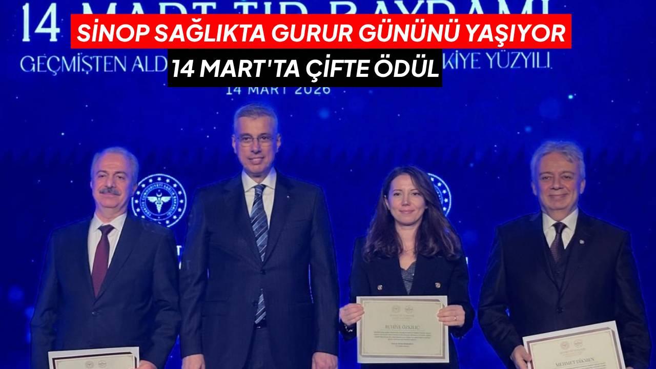 Sinop'un sağlık elçileri Sabuncuoğlu Şerefeddin ödülünü aldı