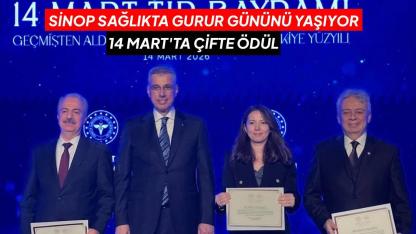 Sinop'un sağlık elçileri Sabuncuoğlu Şerefeddin ödülünü aldı