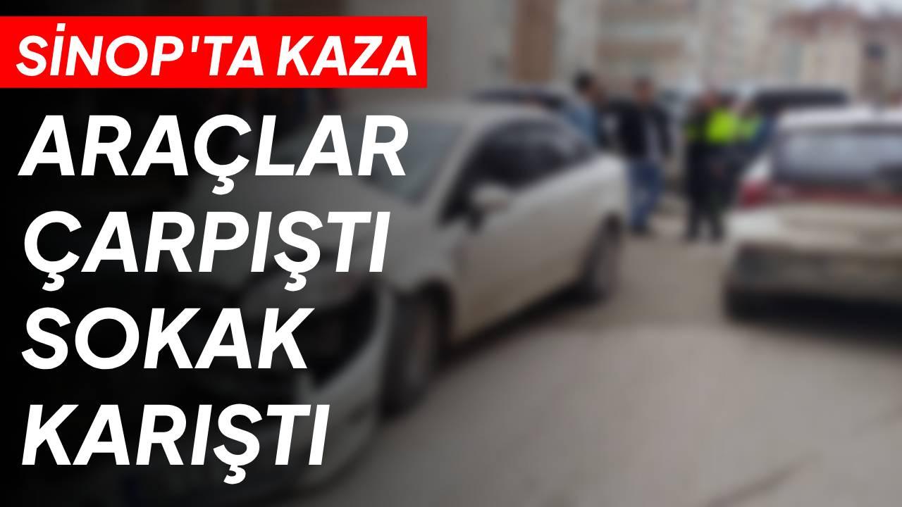 Sinop'ta üç aracın karıştığı kazada 2 kişi yaralandı