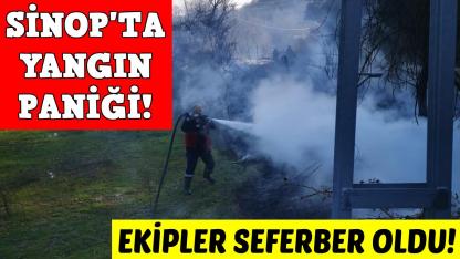 Sinop'ta bahçede çıkan yangın panik yarattı