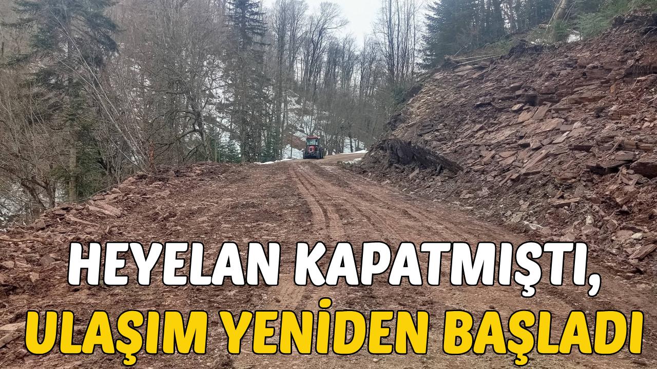 Sinop'ta heyelan nedeniyle kapanan yol tekrardan ulaşıma açıldı