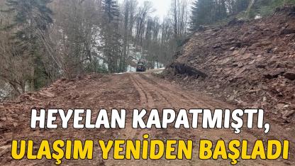 Sinop'ta heyelan nedeniyle kapanan yol tekrardan ulaşıma açıldı