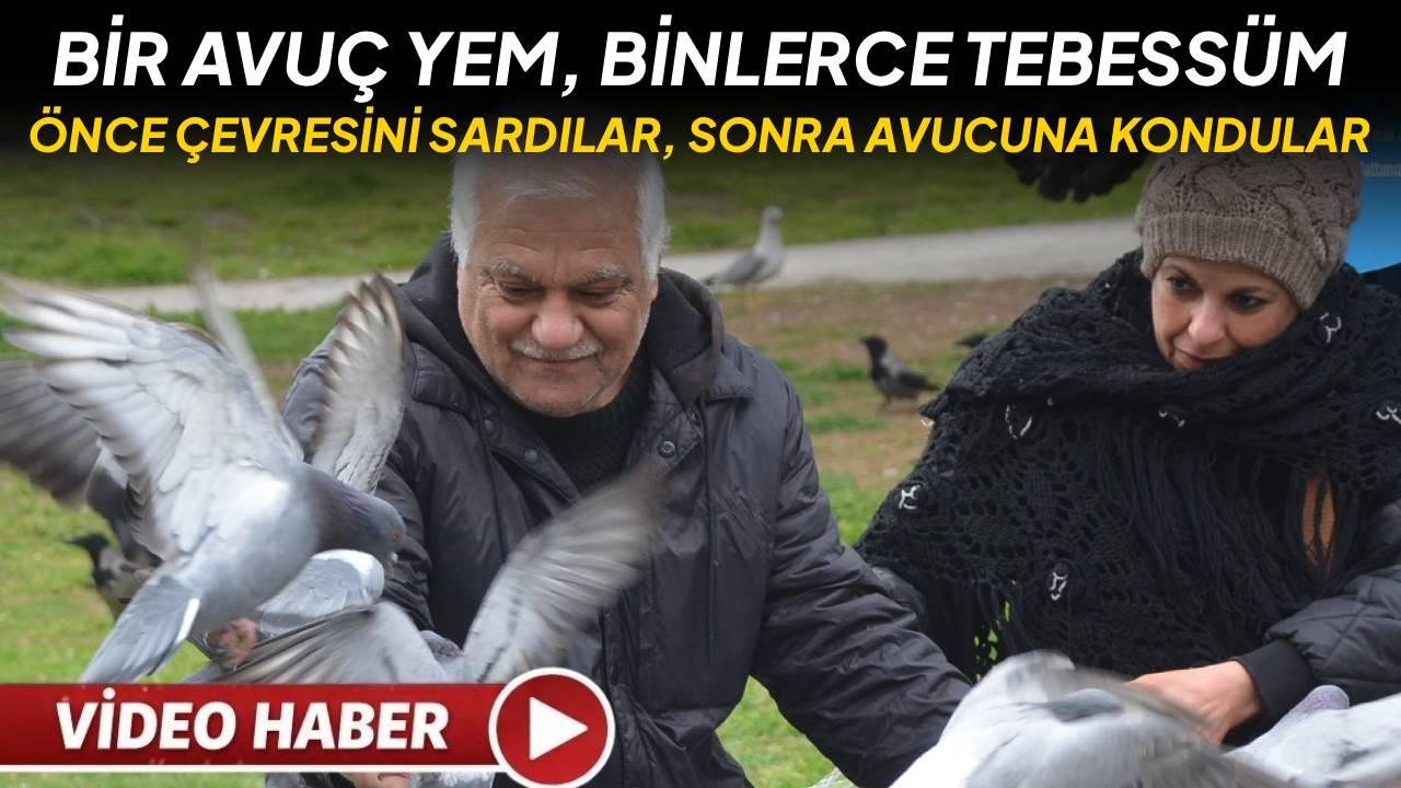 Sinop’ta iç ısıtan görüntü: Güvercinler avucundan beslendi
