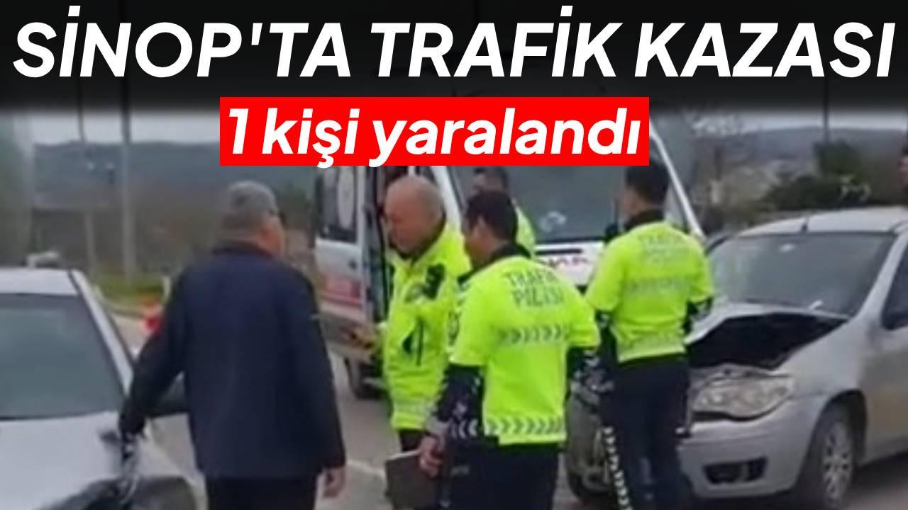 Sinop'ta iki otomobil çarpıştı: 1 yaralı