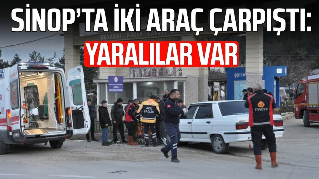 Sinop'ta iki otomobil çarpıştı