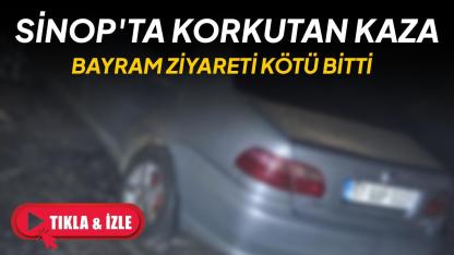 Sinop'ta korkutan kaza: Bayram ziyareti için gittikleri köyde şarampole uçtular